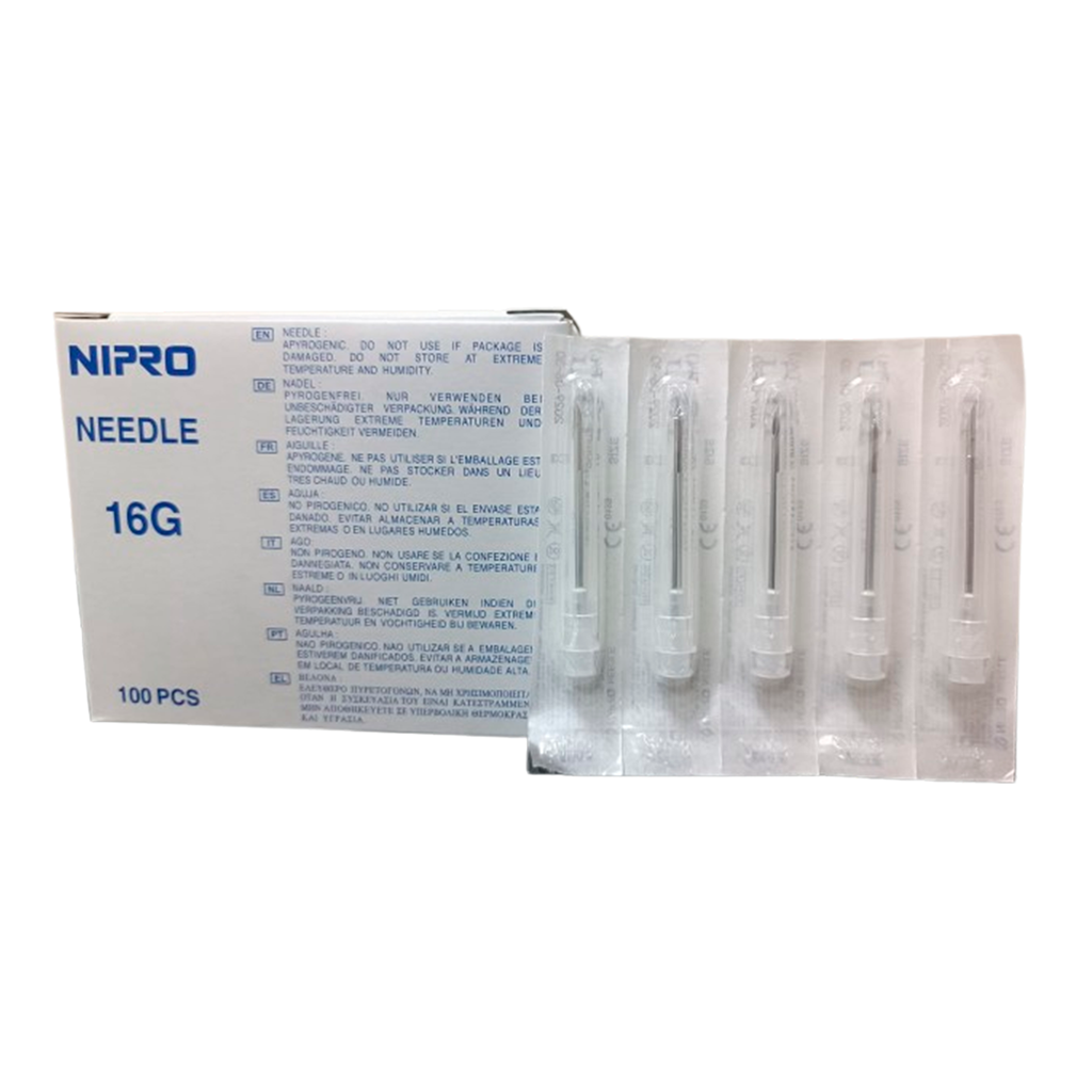 Agujas hipodérmicas 16G - ø 1,6 x 38 mm