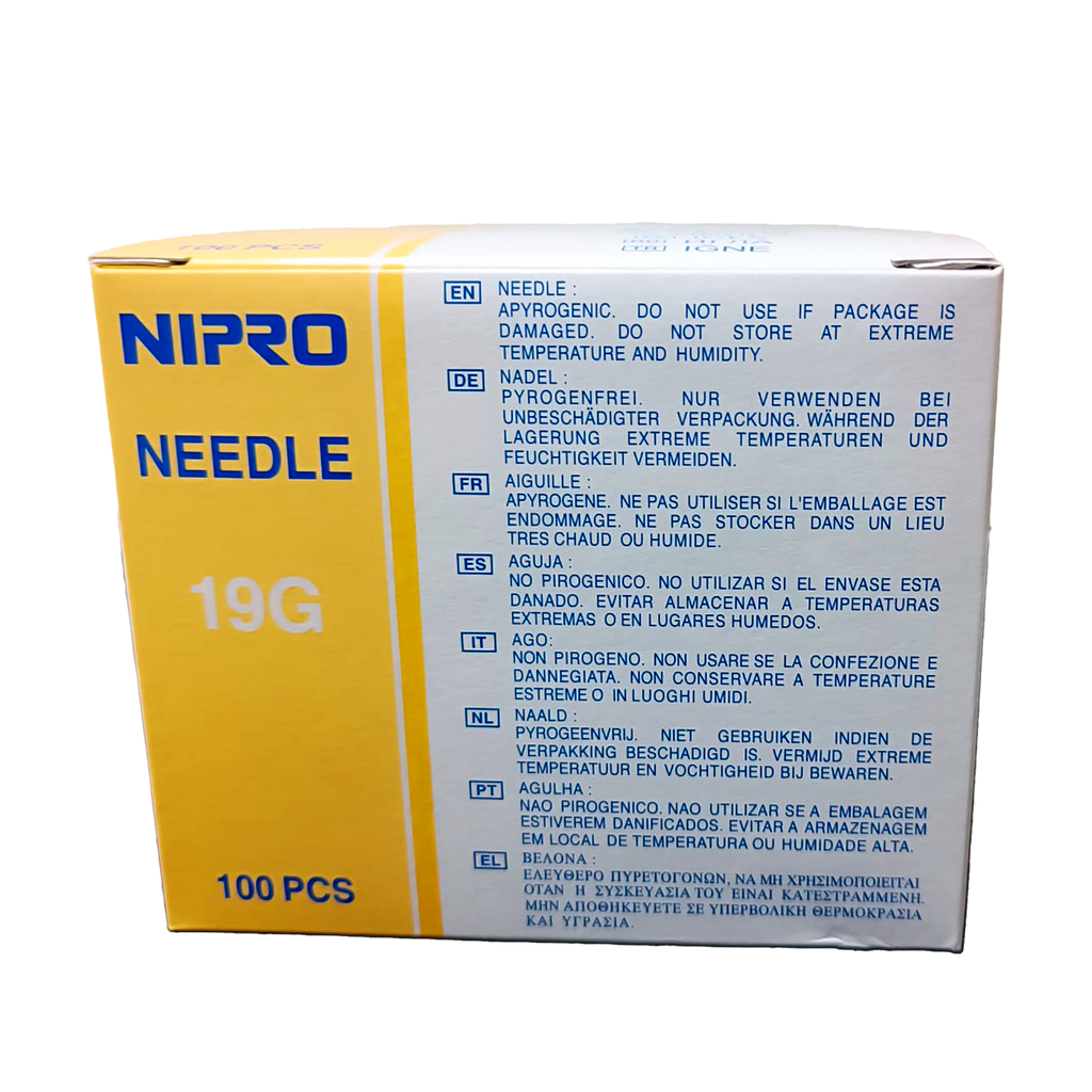 Agujas hipodérmicas 19G - ø 1,1 x 25 mm pack-grande