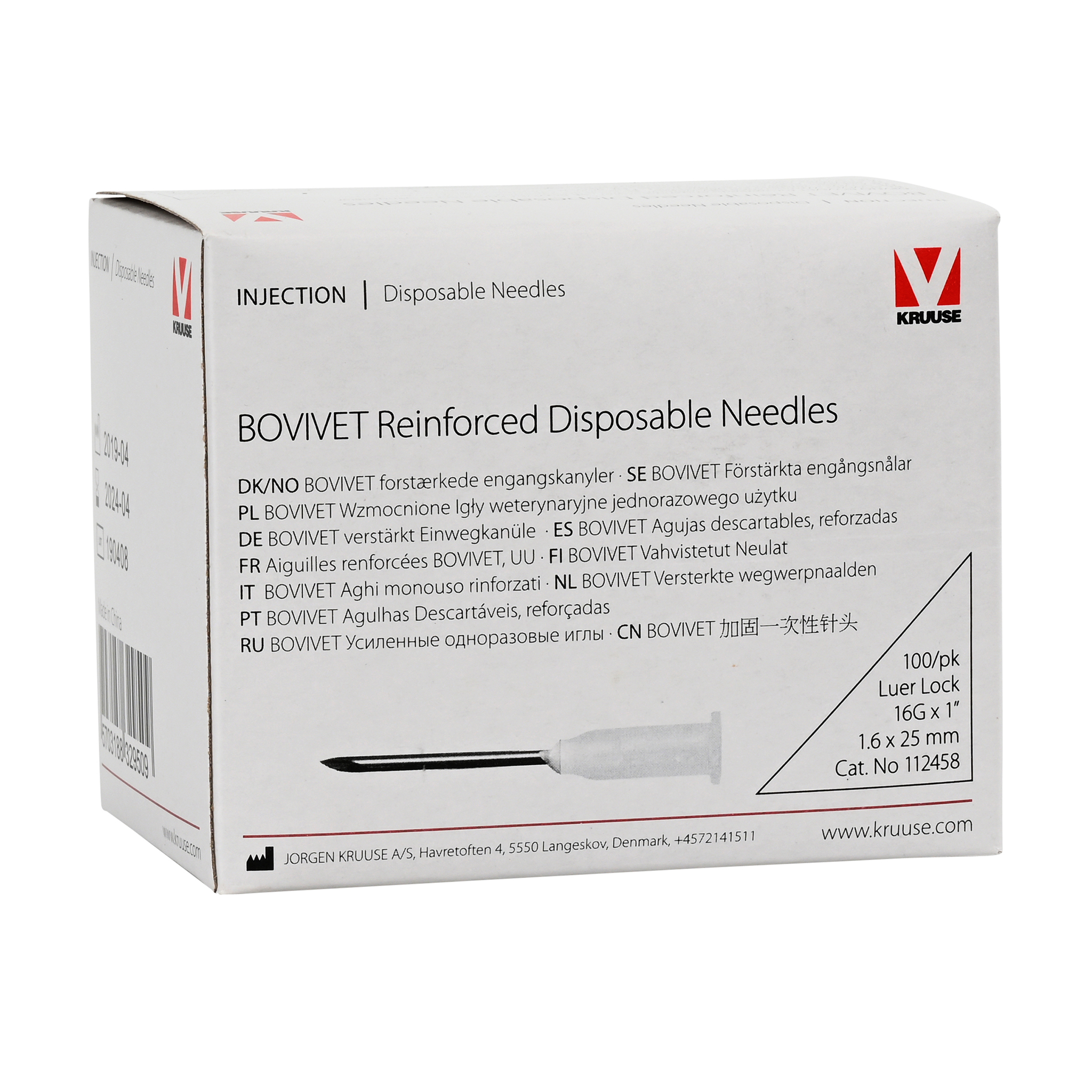 Agujas hipodérmicas LUER de PVC 16G - ø 1,6 x 25 mm