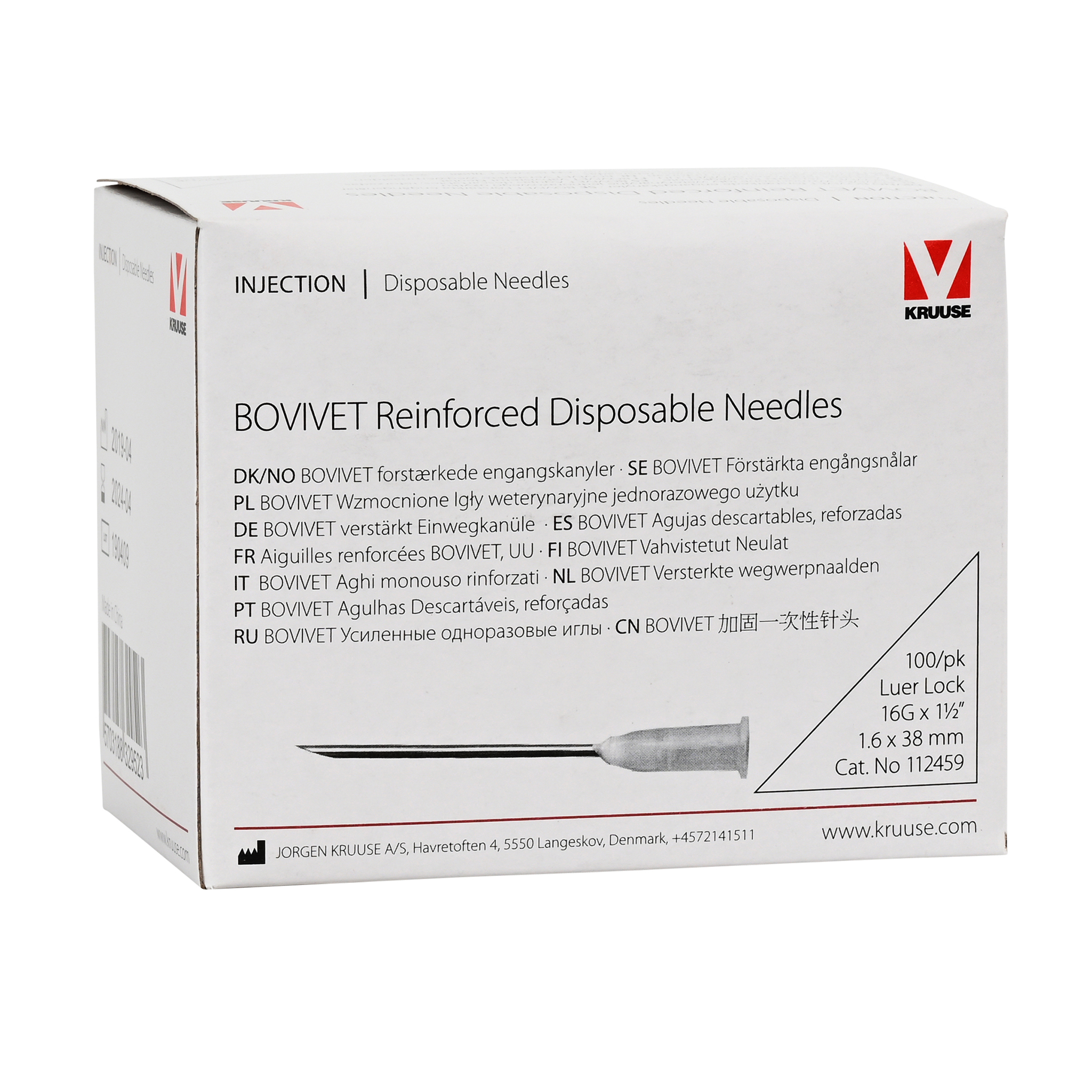 Agujas hipodérmicas LUER de PVC 16G - ø 1,6 x 38 mm