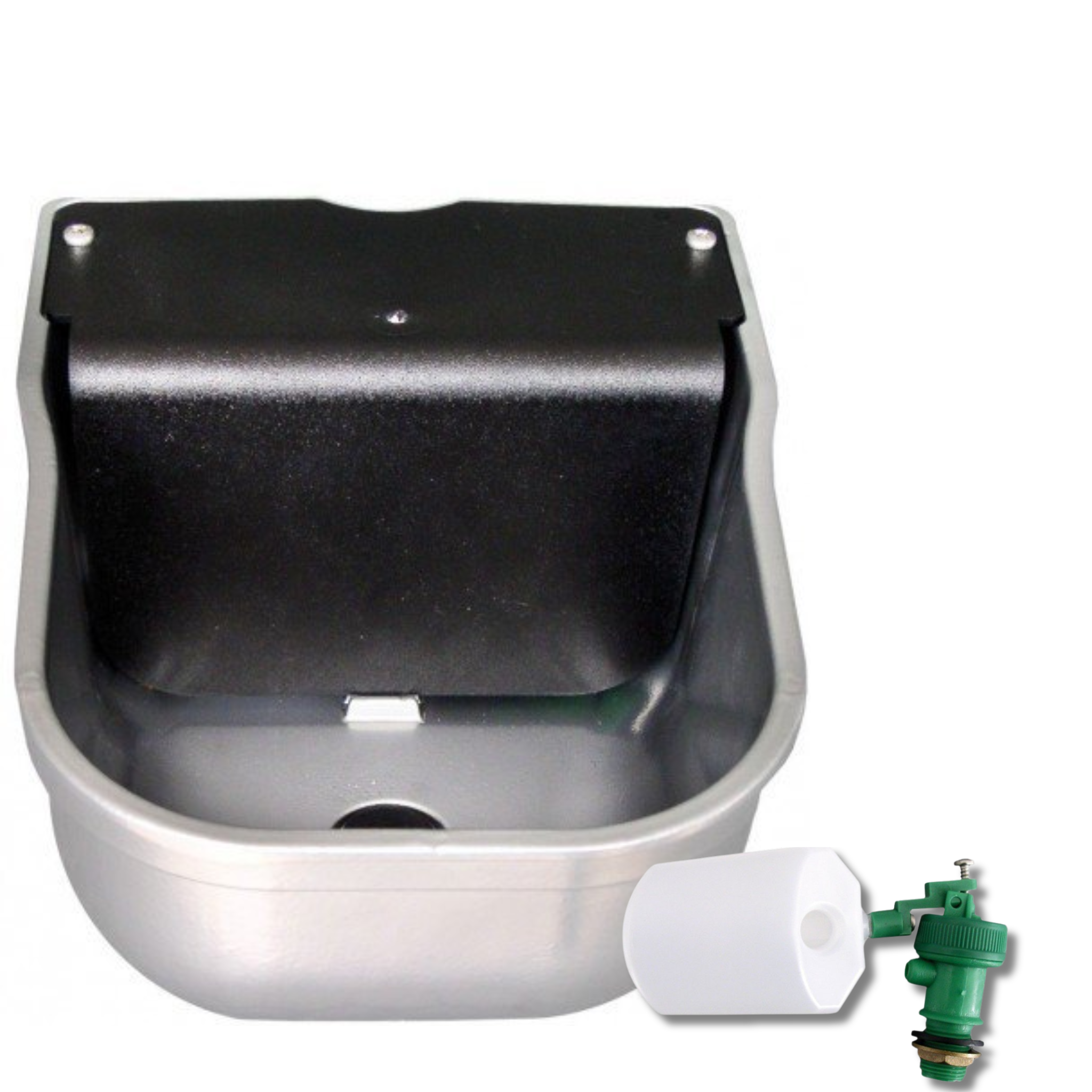 Bebedero nivel constante de aluminio con boya protegida