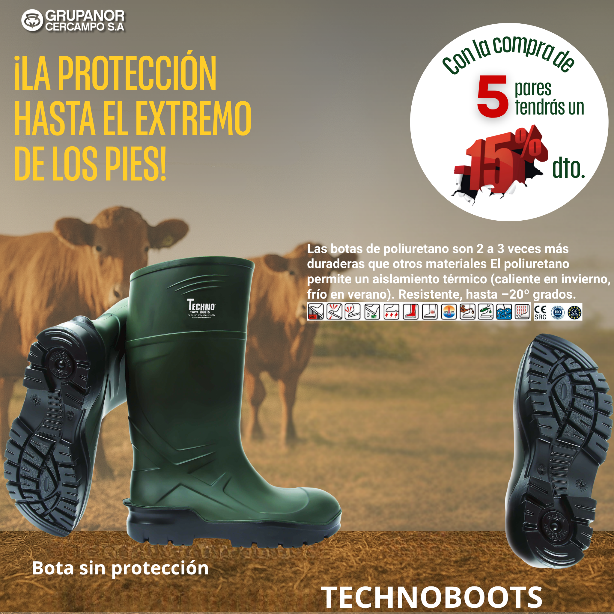 Bota de trabajo sin protección