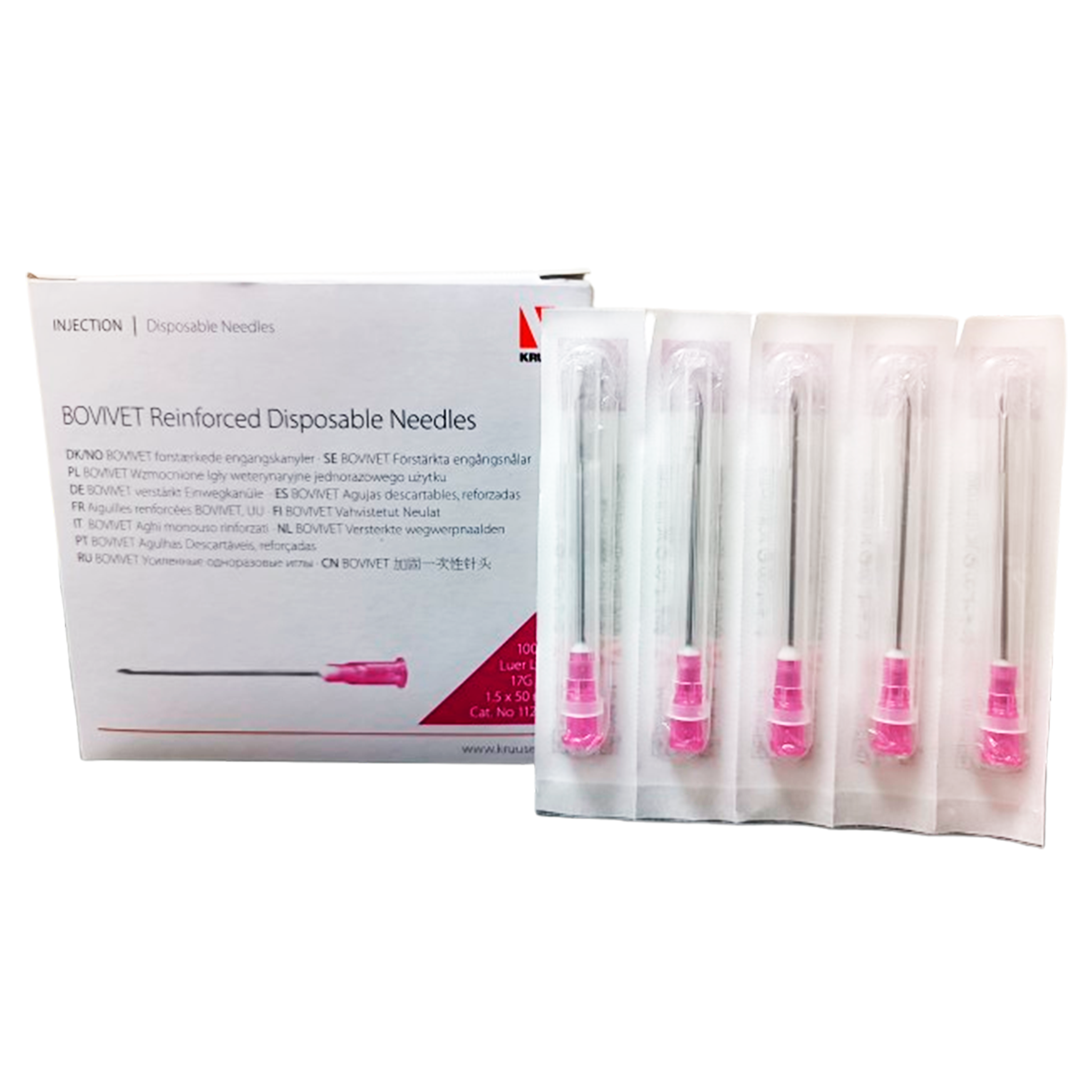 Agujas hipodérmicas LUER de PVC 17G - ø 1,5 x 50 mm